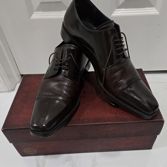 Mezlan Brown Oxford Dress Shoes Polished Leather and Traditional Lace-Up  Sz 8.5 main image 3